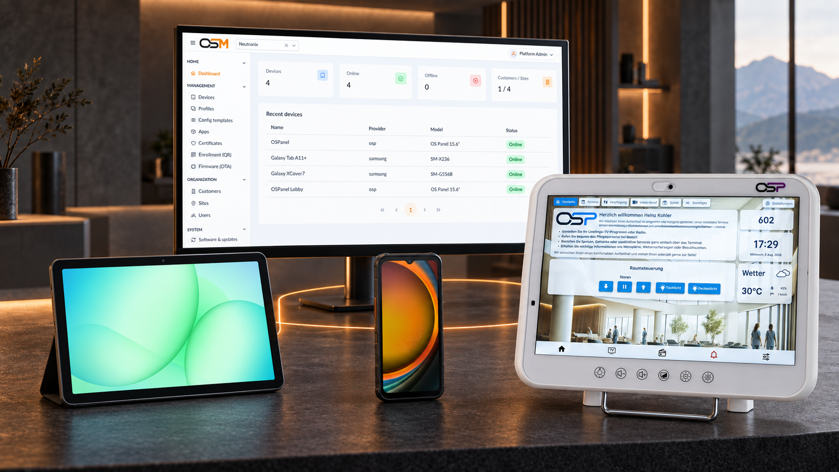OS Mobile Device Management – أجهزتك. مركزيا تحت السيطرة.